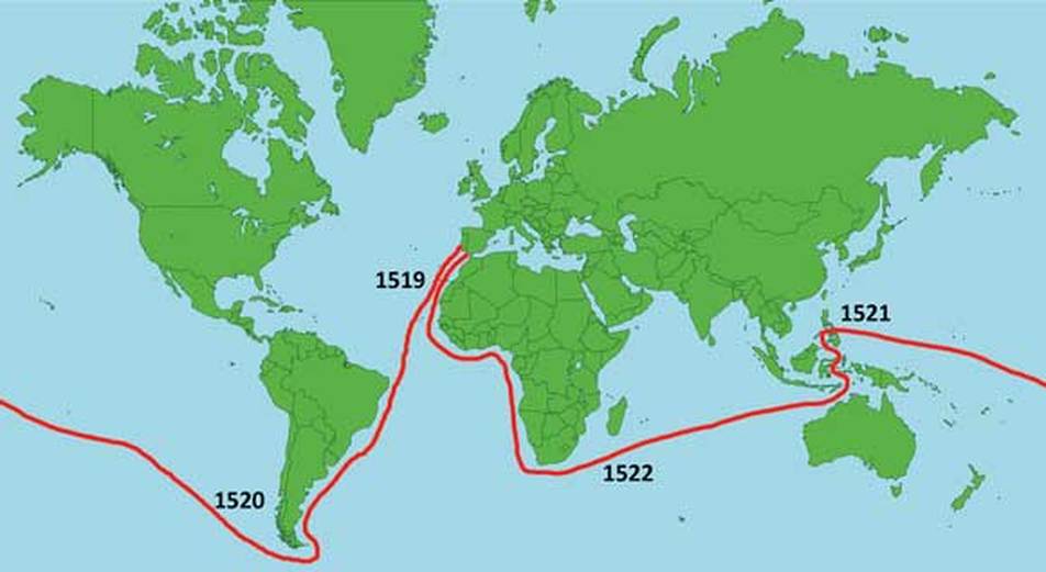 magellan circumnavigates the world